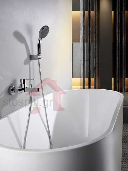 Imex Roma Mixing Bathtub Shower Faucet Complete Set Silver