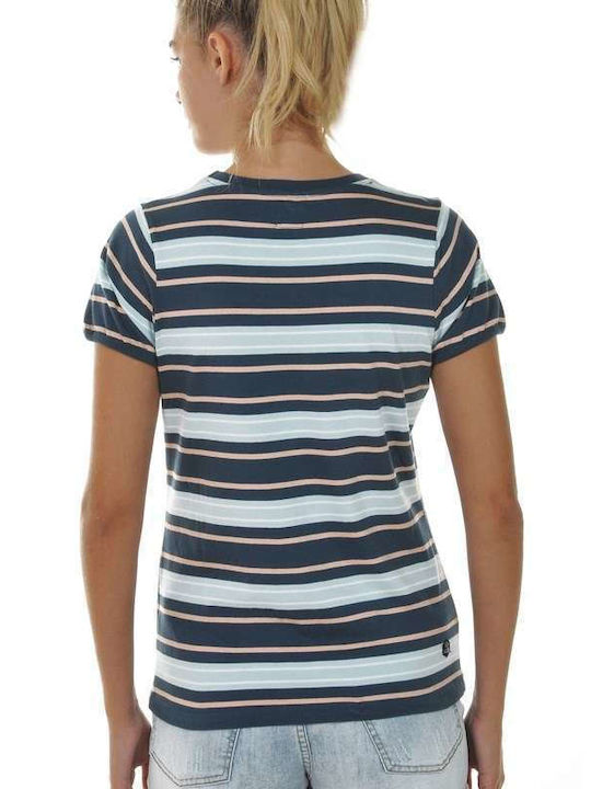 Γυναικείο T-shirt Ριγέ Navy Blue/Dusty Blue
