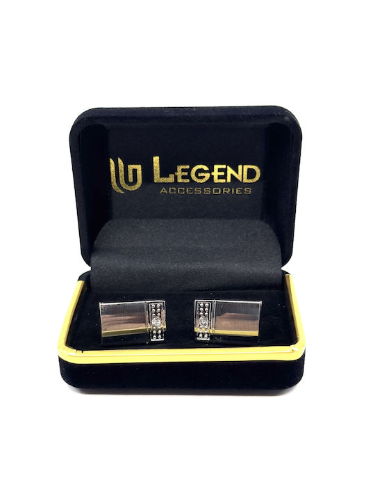 Legend Accessories Manschettenknöpfe aus Silber in Silber Farbe