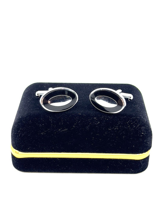 Legend Accessories Cufflinks from Silver in Black Color