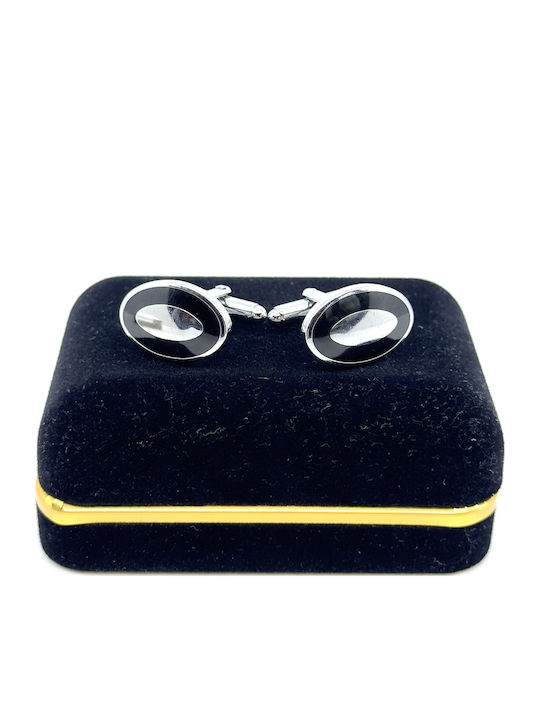 Legend Accessories Cufflinks from Silver in Black Color