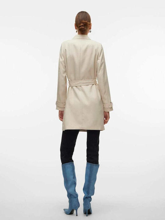Vero Moda Women's Coat with Buttons Ecru