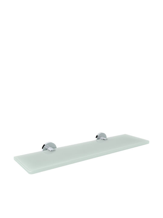 Verdi Sigma Επιτοίχια Ραφιέρα Μπάνιου Γυάλινη 60x12.5x4.4cm Χρωμέ Διάφανη
