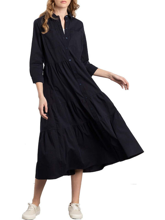 MORE & MORE Maxi Shirt Dress Dress Blue