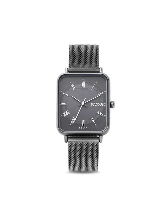 Skagen Watch Solar with Black Metal Bracelet