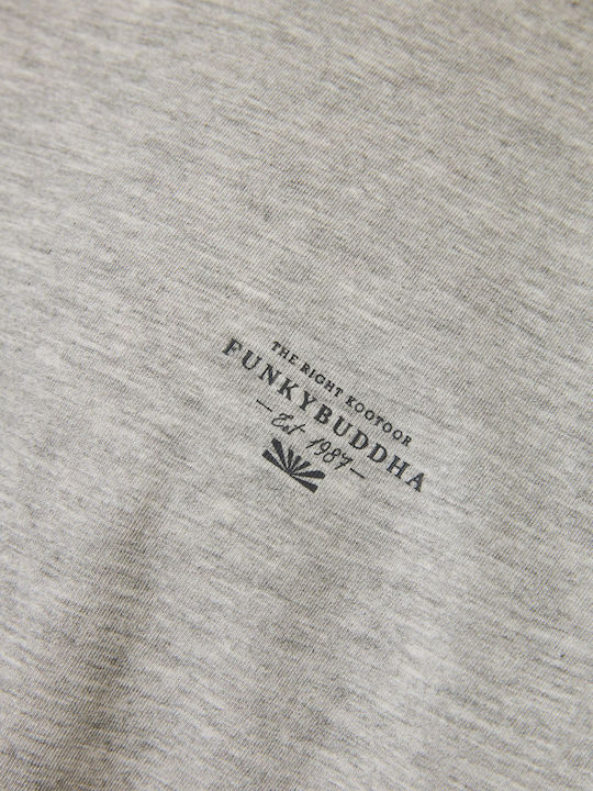 Funky Buddha Ανδρικό T-shirt Κοντομάνικο Lt Grey Mel