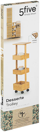 5Five Wooden Kitchen Trolley 4-Tier Brown 33x18x85.5cm