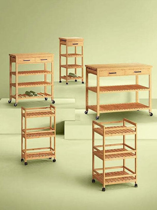 5Five Metallic Kitchen Trolley 3 Tiers Brown 45.3x22x80cm