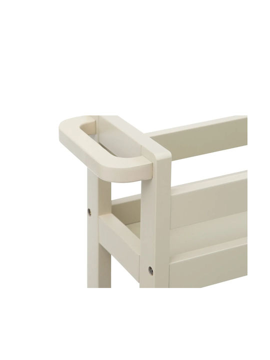 5Five Wooden Kitchen Trolley 3 Tiers Beige 40x15x75cm