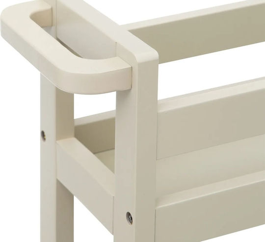 5Five Wooden Kitchen Trolley 3 Tiers Beige 40x15x75cm