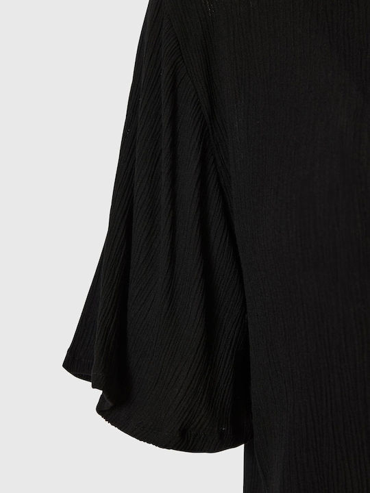 Women's Monochrome Short Sleeve Shirt Black