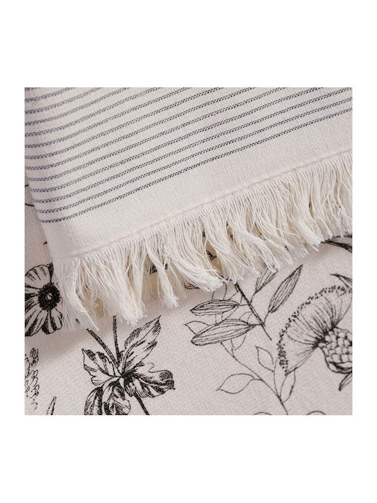 Nef-Nef Homeware Strim Ecru Tea Towel from 100% Cotton in Ecru Color 40x60cm