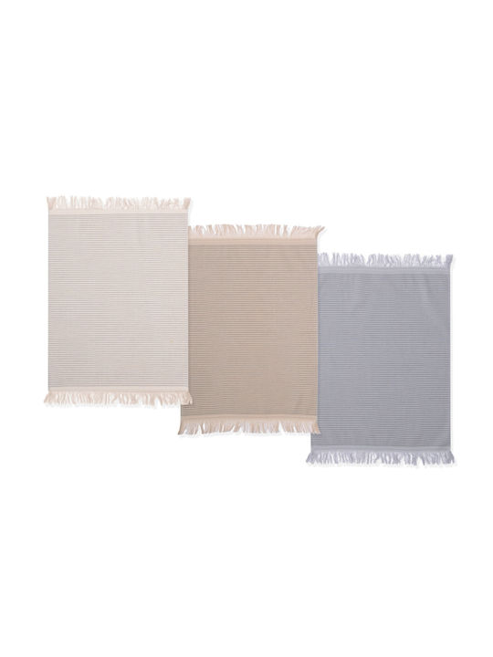 Nef-Nef Homeware Strim Ecru Tea Towel from 100% Cotton in Ecru Color 40x60cm