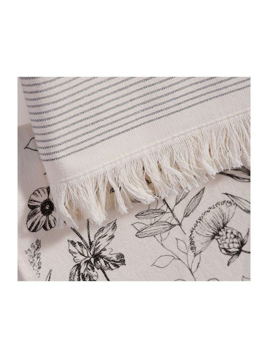 Nef-Nef Homeware Strim Ecru Tea Towel from 100% Cotton in Ecru Color 40x60cm