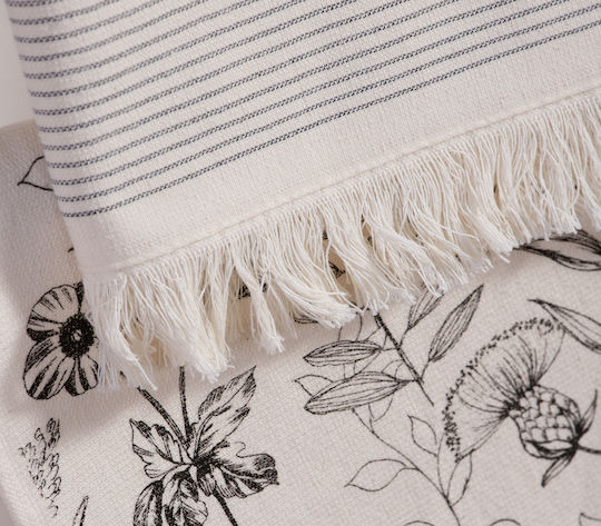Nef-Nef Homeware Strim Ecru Geschirrtuch aus 100% Baumwolle in Ecru Farbe 40x60cm