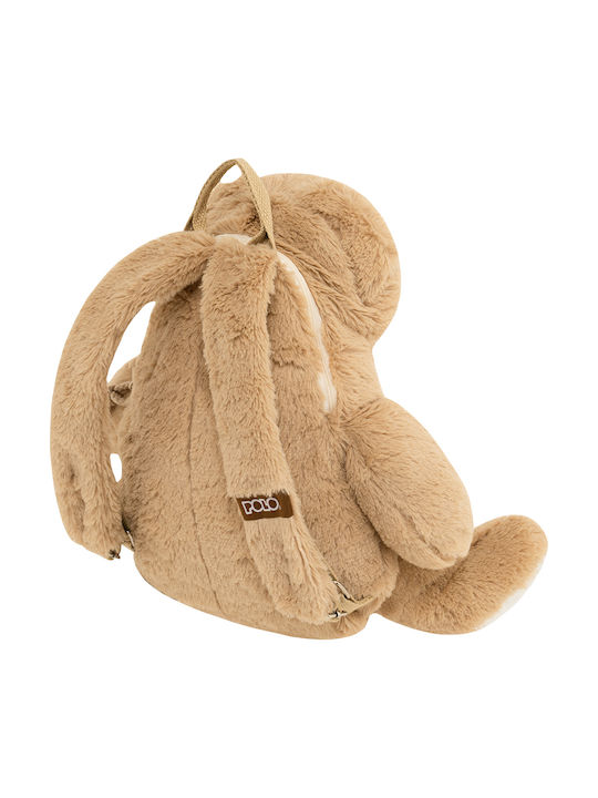 Polo Teddy Bear Παιδική Τσάντα Πλάτης Μπεζ 17x14x30εκ.