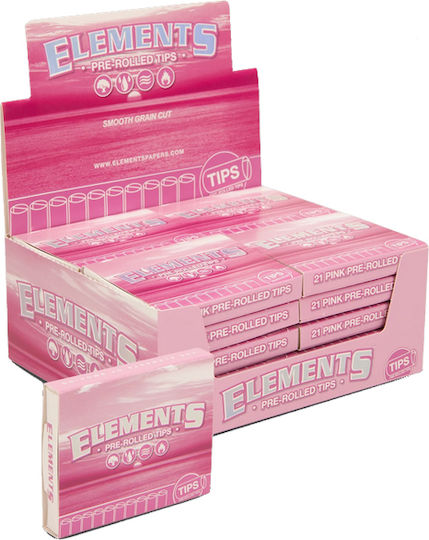 Elements Τζιβάνες Tips Pre-rolled 18mm 6cm Ροζ 20 x 21τμχ