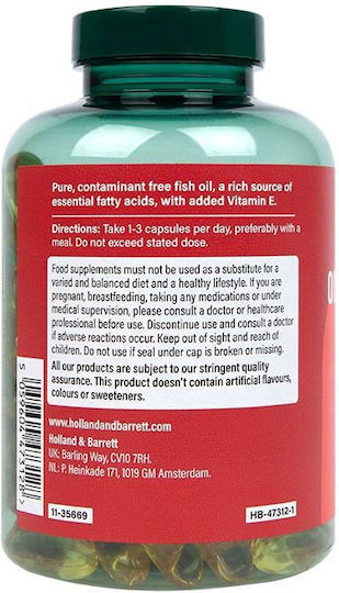 Holland & Barrett High Strength Omega 3 Fish Oil Fischöl 1500mg 120 Mützen
