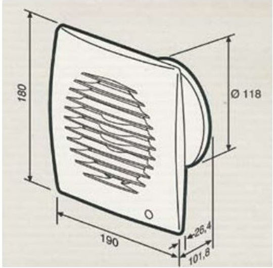 S&P Future 120 Wall-mounted Ventilator Bathroom 120mm White
