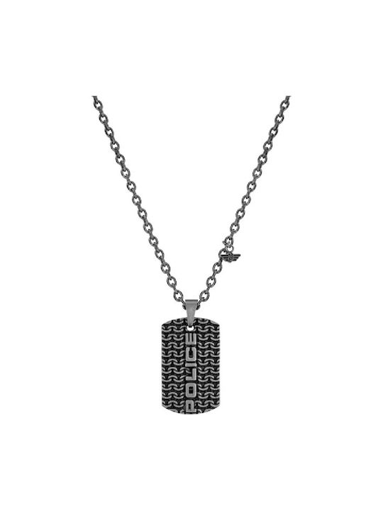 Police Necklace from Steel Black