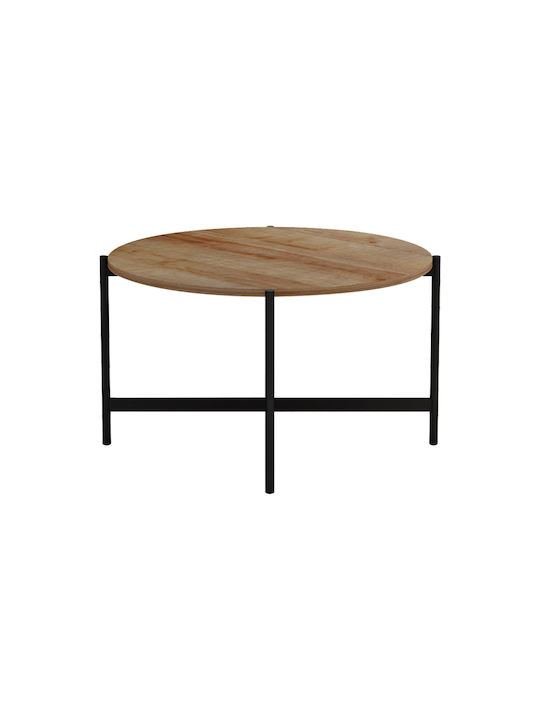 Rotund Măsuță de Cafea Aisle de Lemn Natural-Black L80xP80xH45cm.