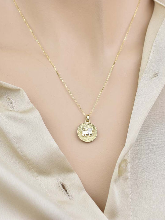 Goldjewels Doppelter Halskette mit Talisman aus 14K Gold Goldjewels Doppelter Halskette mit Talisman aus 14K Gold