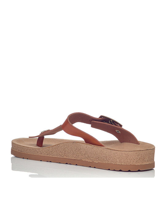 Women's Flat Sandals Anatomic in Tabac Brown Color