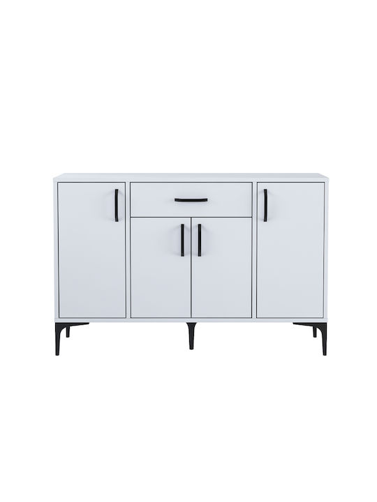 Μπουφές Luther Ξύλινος με Συρτάρια Λευκό 120x40x78.5cm