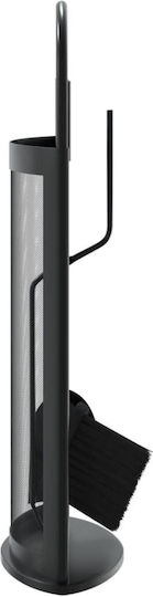 vidaXL Fireplace Tool Set with Stand Holder Black