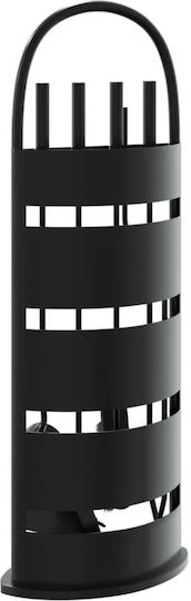 vidaXL Fireplace Tool Set with Stand Holder Black