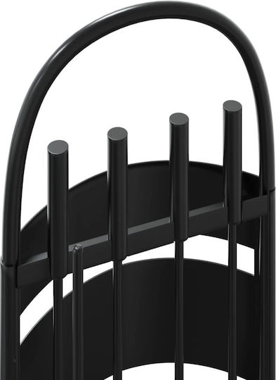 vidaXL Fireplace Tool Set with Stand Holder Black