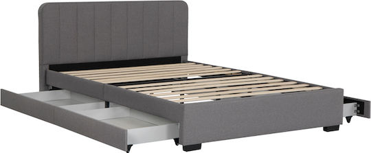 Veloty Κρεβάτι Διπλό για Στρώμα 150x200cm Ανθρακί