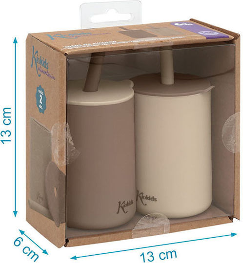 Kiokids Cănițe pentru copii din Silicon Bej 2buc 180ml