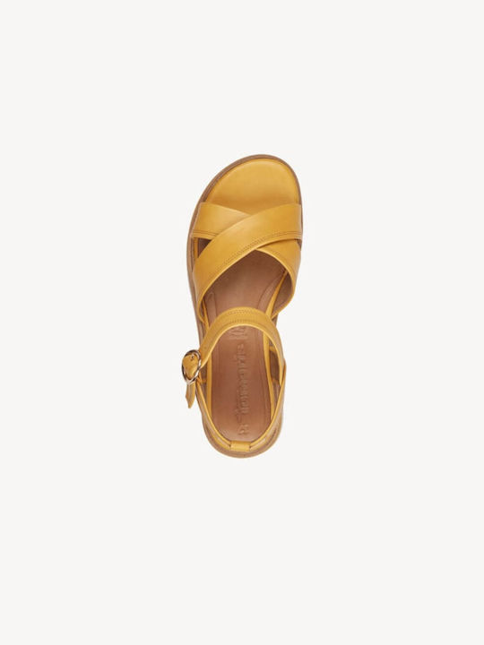 Tamaris Leather Women's Sandals Yellow