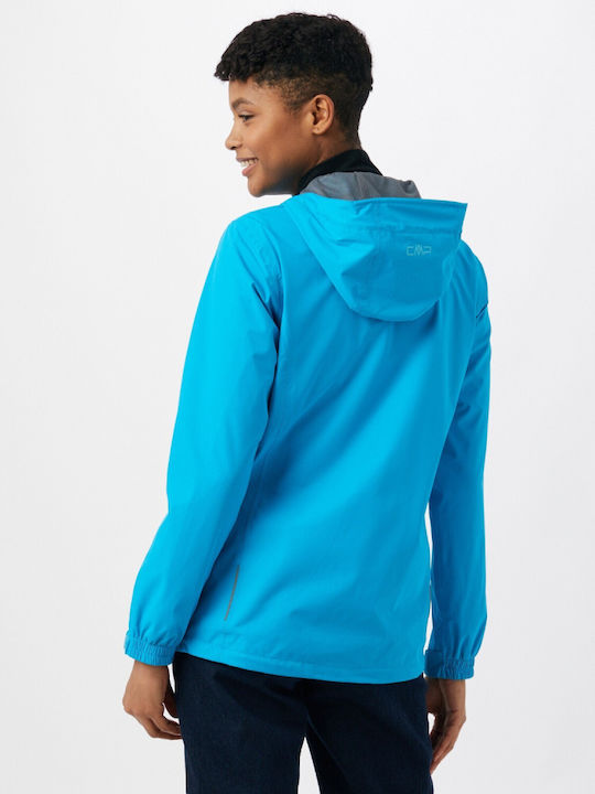 CMP Fix Hood Women's Short Lifestyle Jacket Waterproof and Windproof for Spring or Autumn Blue