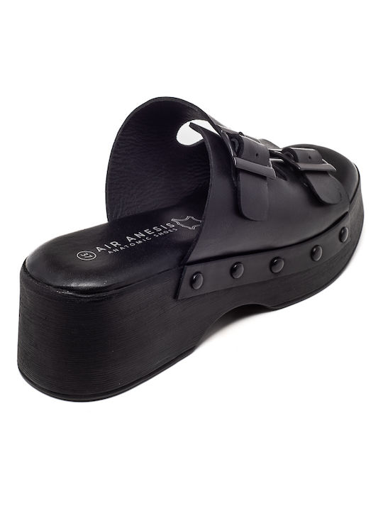 Air Anesis Women's Flat Sandals Flatforms in Black Color