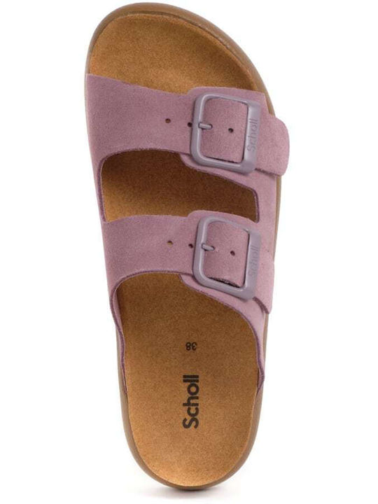 Noelle Chunky Leather Women's Flat Sandals Anatomic in Purple Color