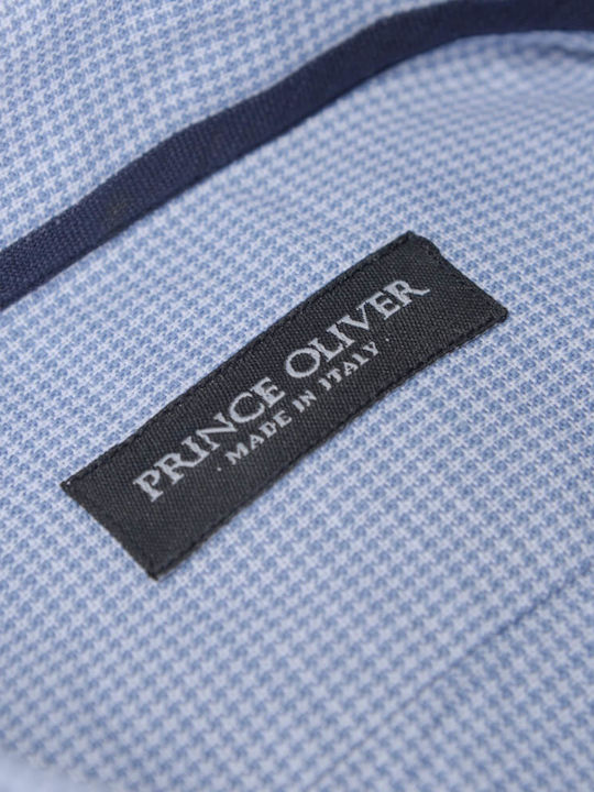 Prince Oliver Men's Shirt Linen Checked Blue