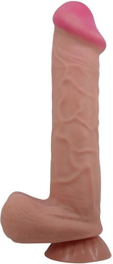 Pretty Love Sliding Skin Series Realistic Dildo Sliding Skin Suction Cup Brown 26 Cm