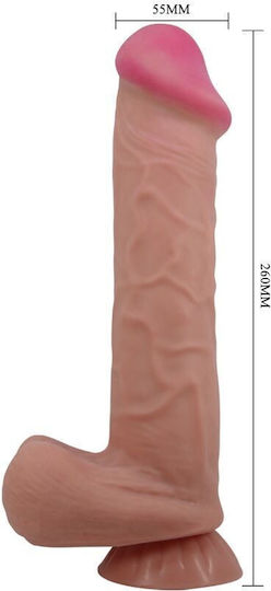 Pretty Love Sliding Skin Series Realistic Dildo Sliding Skin Suction Cup Brown 26 Cm