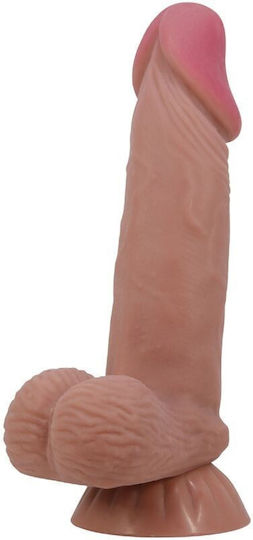 Pretty Love Sliding Skin Series Realistic Dildo Sliding Brown Skin Suction Cup 19.4 Cm