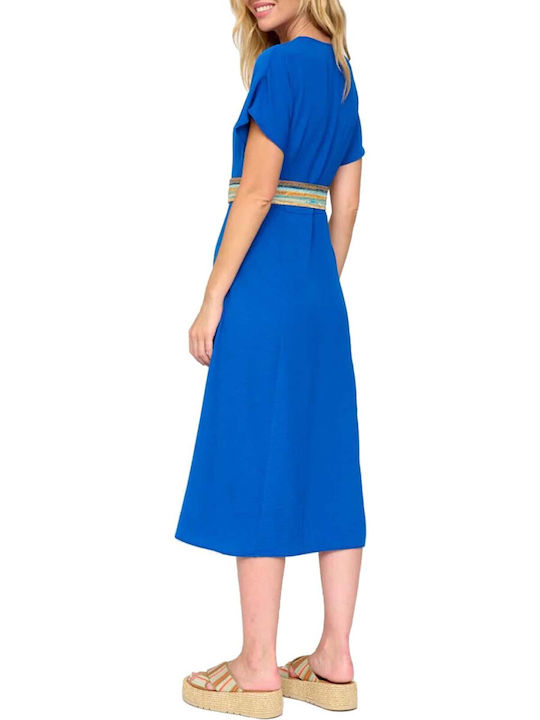Style Maxi Shirt Dress Dress Knitted Blue