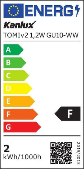 Kanlux LED-Lampe 1.2W für Fassung GU10 und Form PAR16 Warmes Weiß 105lm
