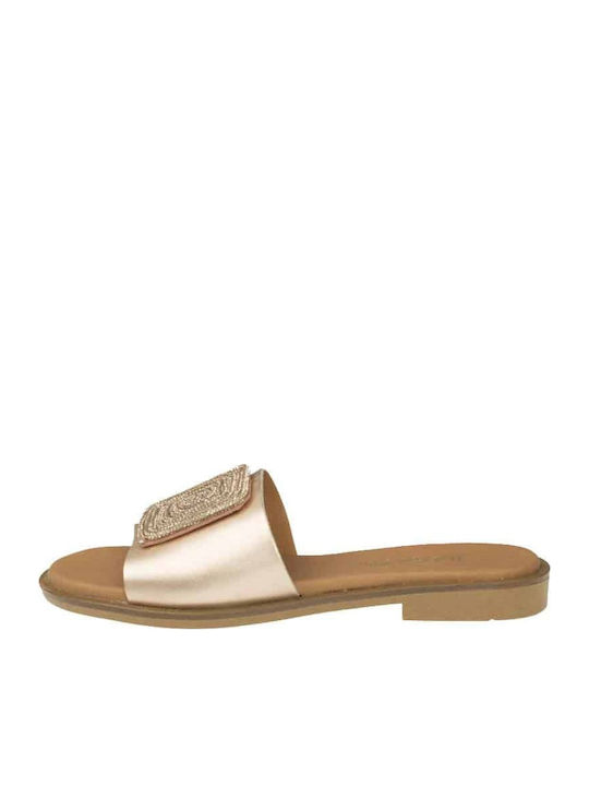 Leather Women's Flat Sandals Bronze