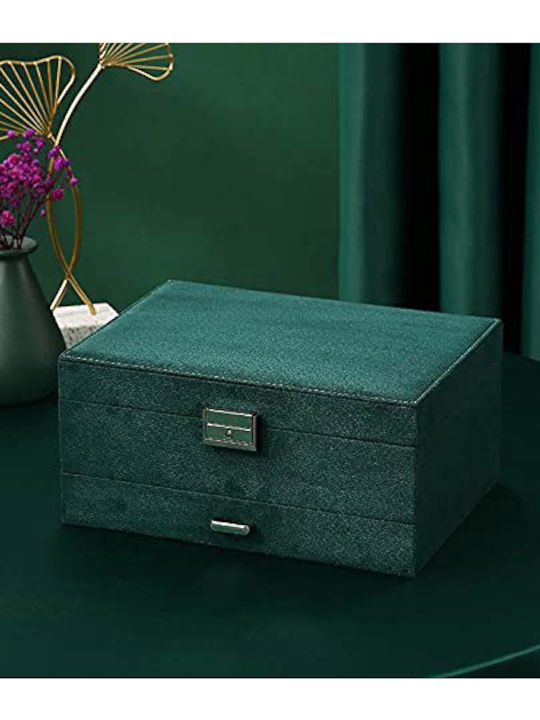 Metallic Green Jewellery Box 23x17x10cm