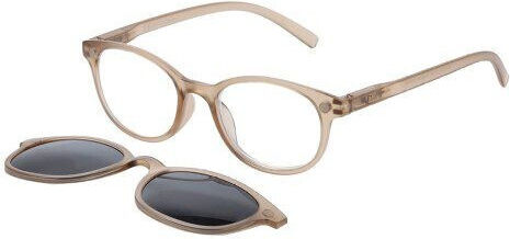 Apel Visual Care 3014 Brown Brown Presbyopia Glasses Brown Magnetic Clip On Sunglasses & Case +1.50 1 Piece