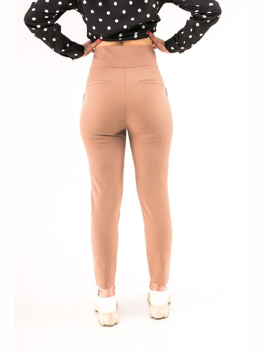 Attentes Women's Fabric Trousers Beige