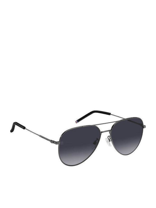 Tommy Hilfiger Men's Sunglasses with Gray Metal Frame and Gray Gradient Lens