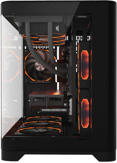 1STPLAYER UV6 Gaming Mini-Turm Computergehäuse mit Seitenfenster Schwarz