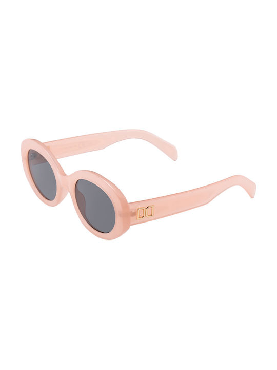 Women's Sunglasses with Pink Plastic Frame and Gray Lens 028047CP-04